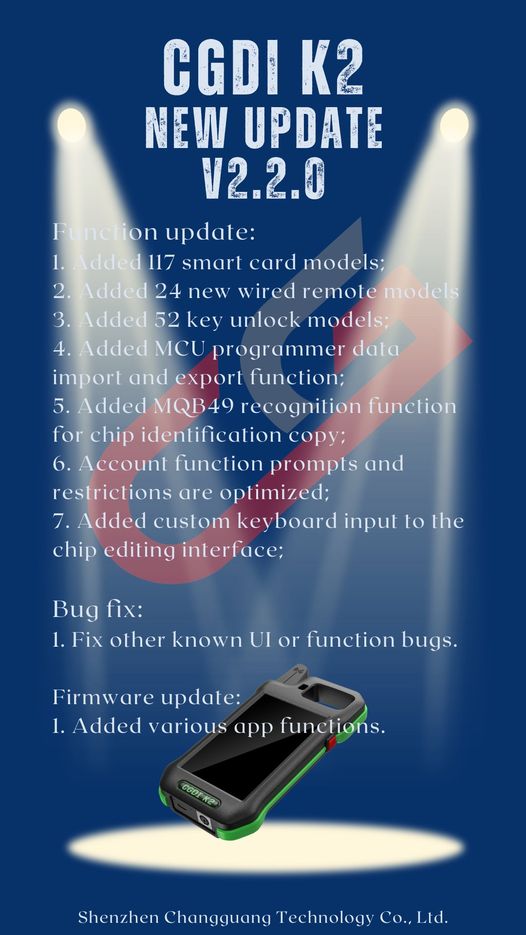 CGDI K2 V2.2.0 Update