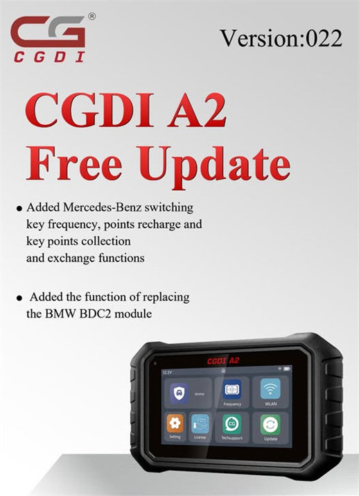 CGDI A2 Update BMW BDC2 Module Replacement Function