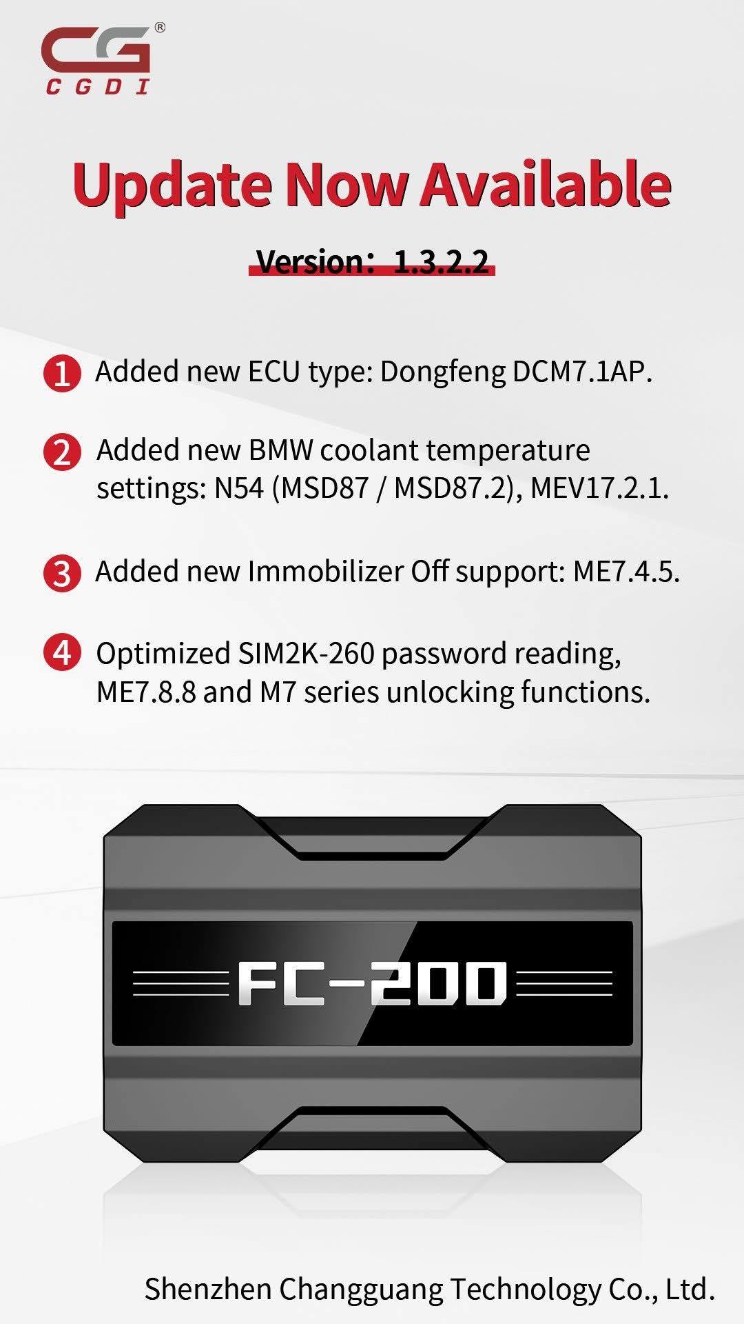 CGDI FC200 V1.3.2.2 Update