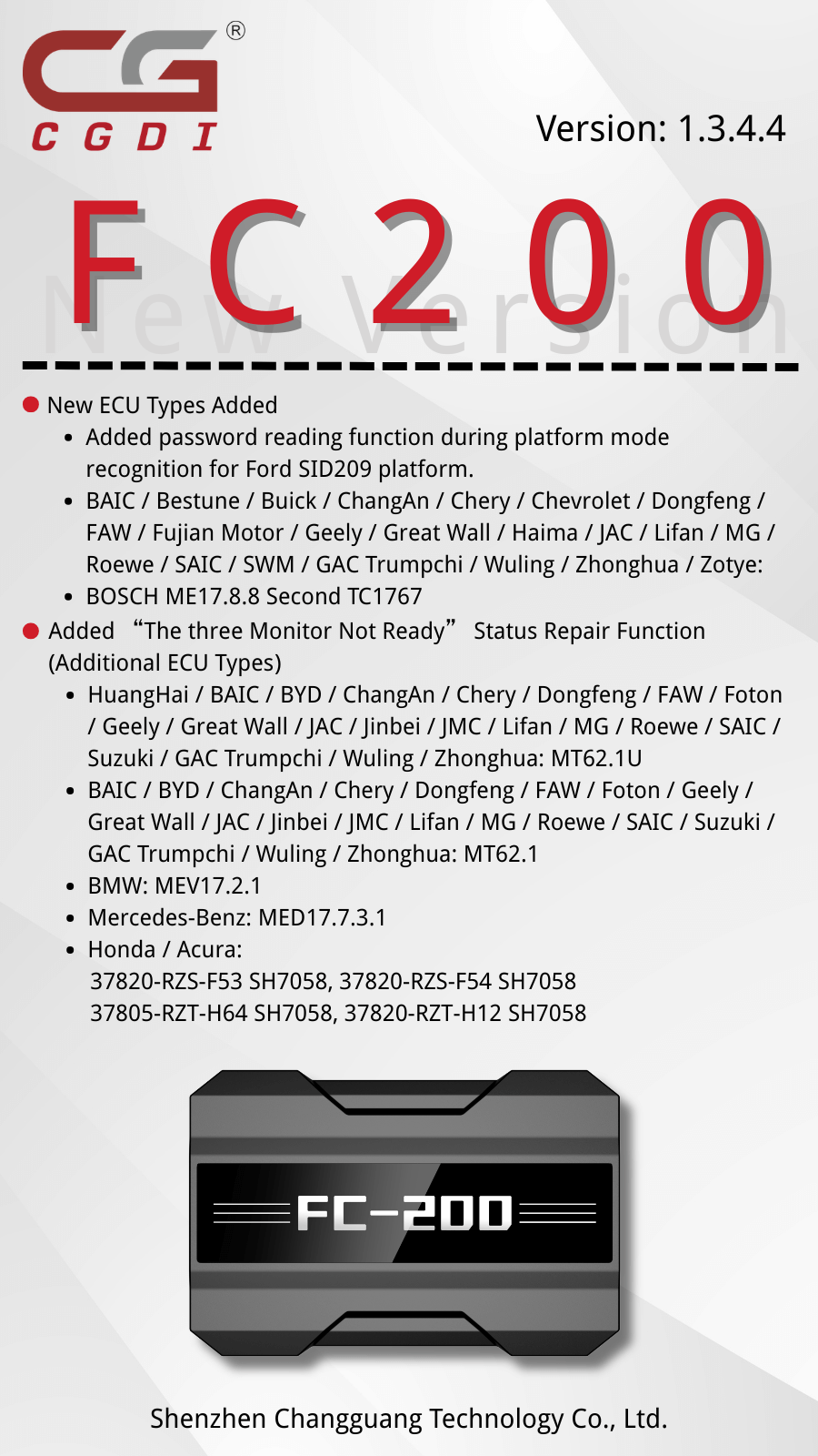 CG FC200 V1.3.4.4 Registered Version Update