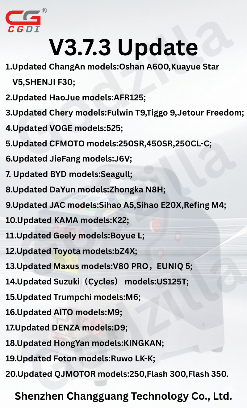 CG007 Godzilla Key CNC Machine V3.7.3 Update