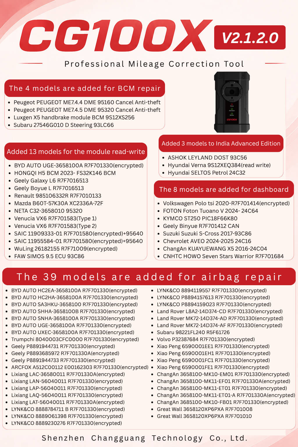 CGDI CG100X V2.1.2.0 Update