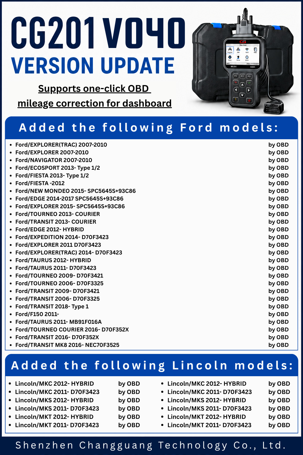 CGDI CG201 V040 Update