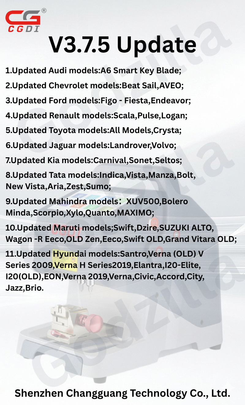 CG007 Godzilla Key CNC Machine V3.7.5 Update: