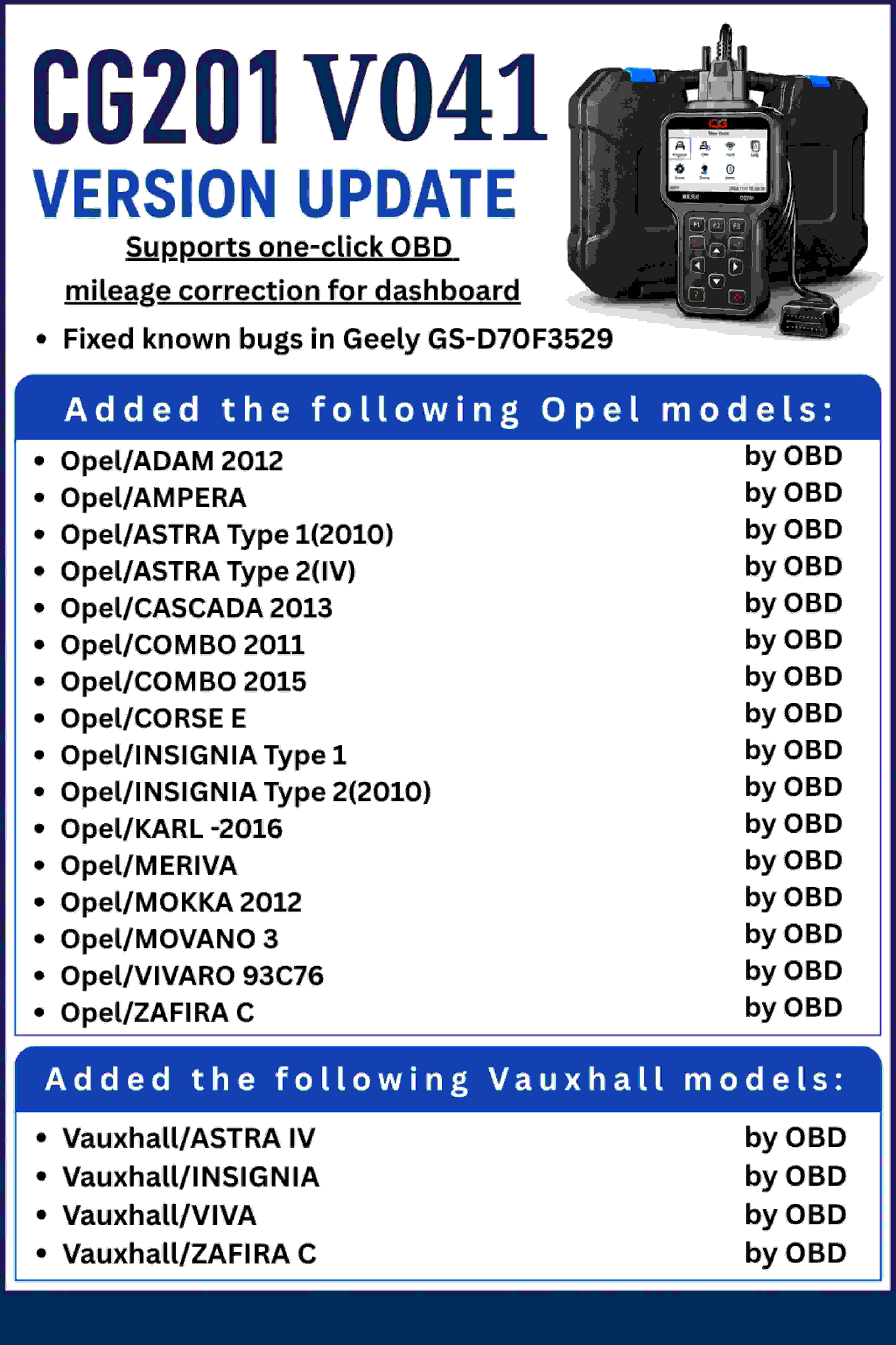 CGDI CG201 V041 Update