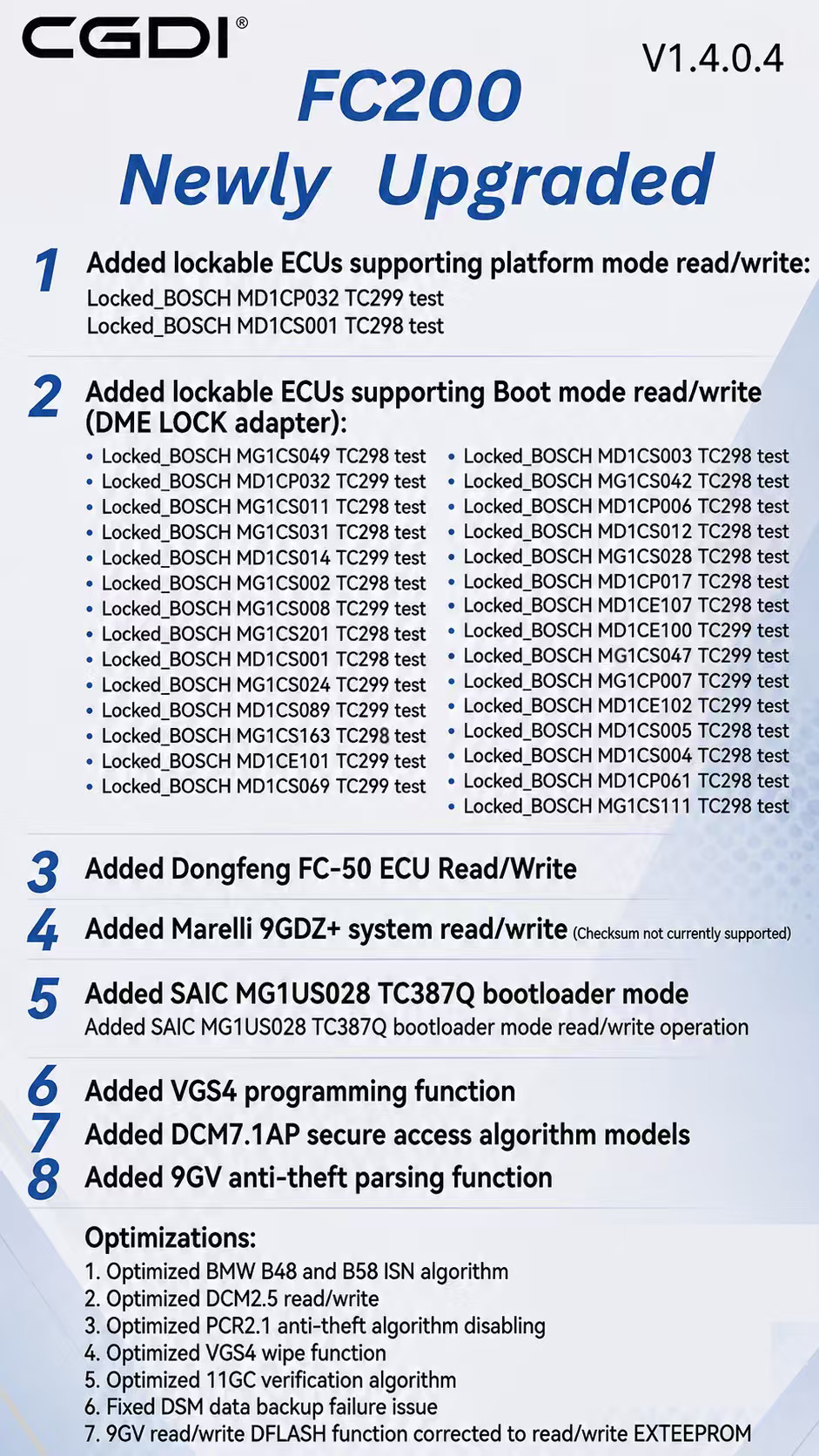 CG FC200 V1.4.0.4 Registered Version Update