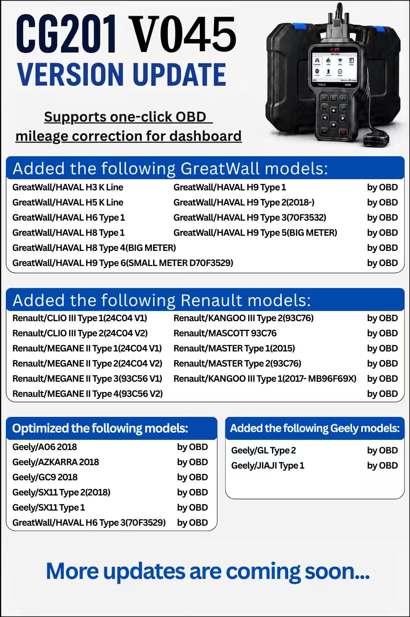 CGDI CG201 V045 Update