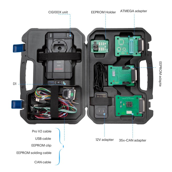 CGDI CG100X Smart Car Programmer with Indian Cars License for Airbag Reset Mileage Adjustment and Chip Reading