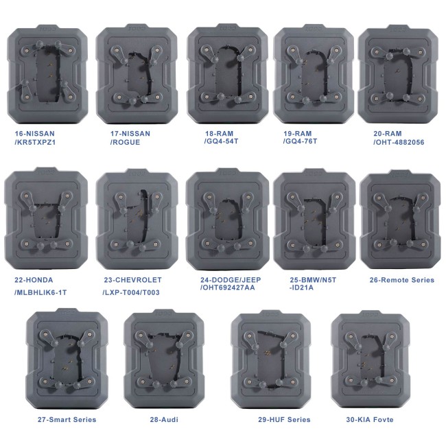 CGDI 28-piece Adapter Set (Includes Numbers 1-30, Excluding 13 & 21) works with CGDI K2 Key Programmer