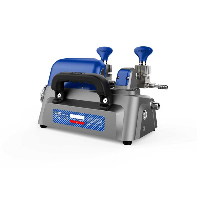 CGDI W1 Compact Manual Key Cutting Machine Blue Color with 4-Sided Rotating Clamp, Built-in LED, Grinding Wheel