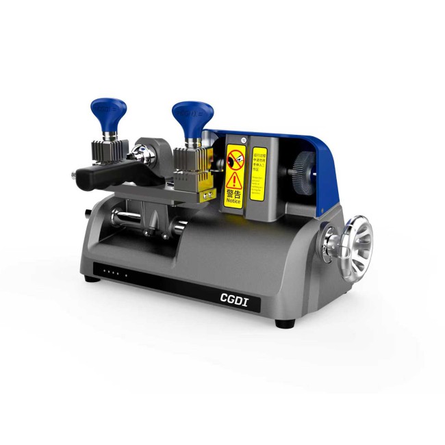 CGDI W1 Compact Manual Key Cutting Machine Blue Color with 4-Sided Rotating Clamp, Built-in LED, Grinding Wheel