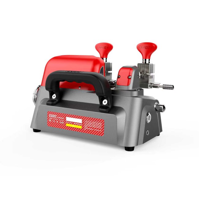 CGDI W1 Compact Manual Key Cutting Machine Red Color with 4-Sided Rotating Clamp, Built-in LED, Grinding Wheel