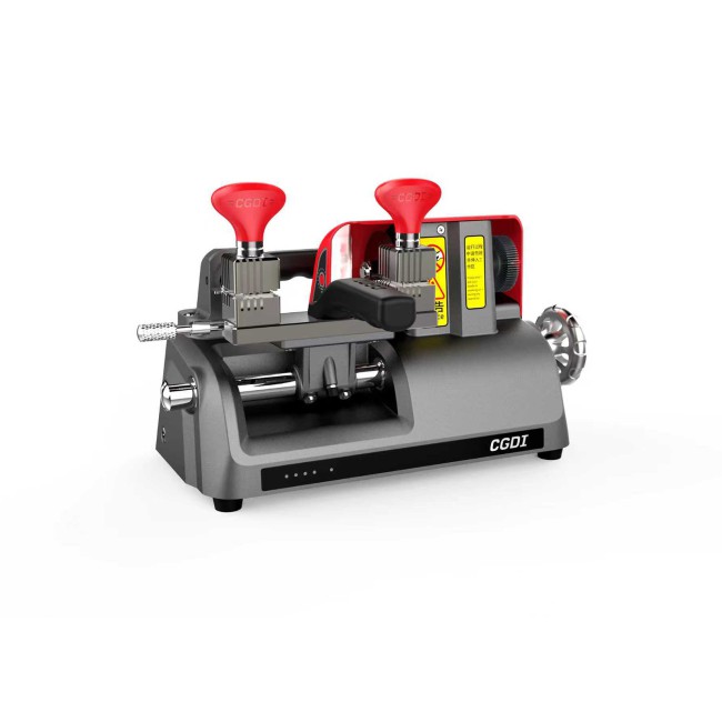 CGDI W1 Compact Manual Key Cutting Machine Red Color with 4-Sided Rotating Clamp, Built-in LED, Grinding Wheel