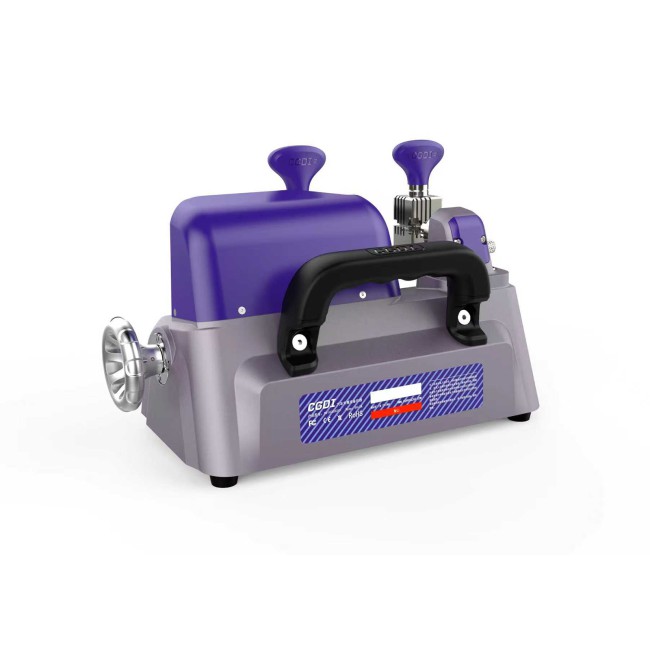 CGDI W1 Compact Manual Key Cutting Machine Purple Color with 4-Sided Rotating Clamp, Built-in LED, Grinding Wheel