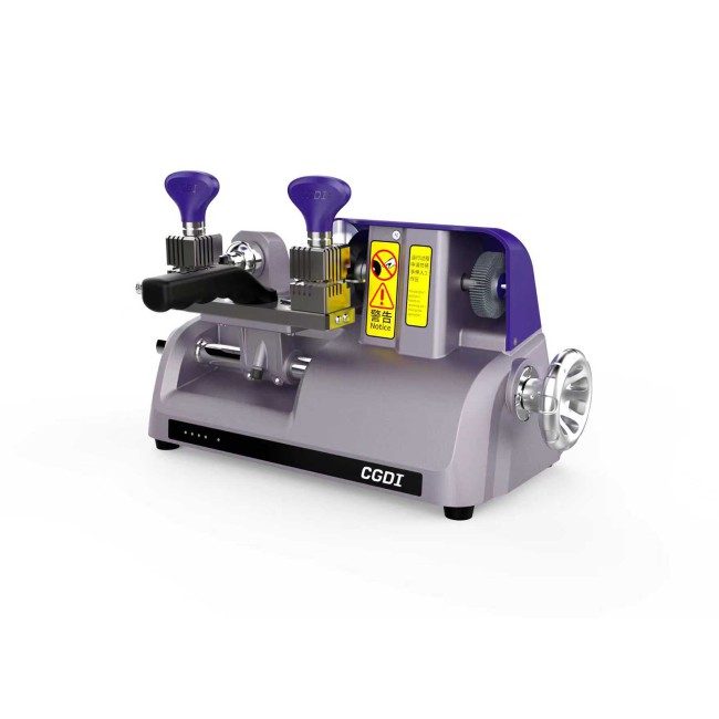CGDI W1 Compact Manual Key Cutting Machine Purple Color with 4-Sided Rotating Clamp, Built-in LED, Grinding Wheel