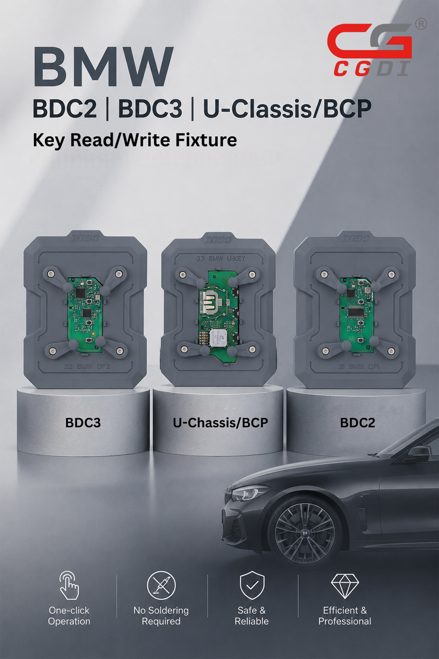 CGDI for BDC2 BDC3 U-Classis/BCP Key Read/Write Fixture 3 Pieces of Adapter Boards