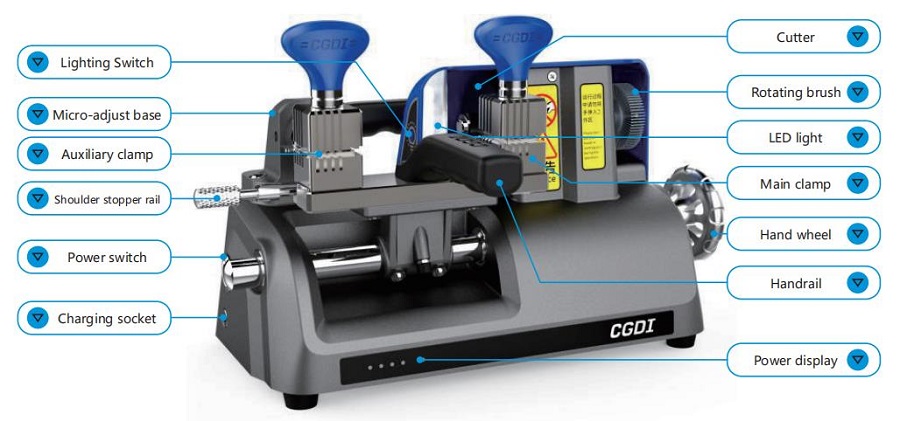 CGDI W1 Compact Manual Key Cutting Machine Blue Color 1